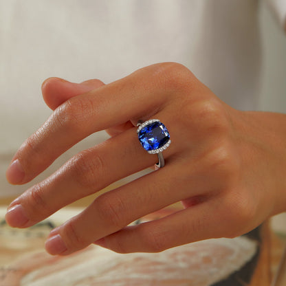Fancy Lab-Grown Tanzanite Ring