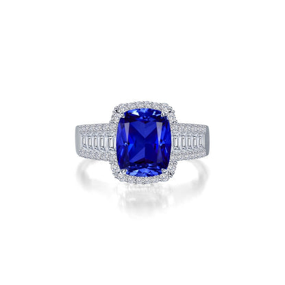 5.55 CTW Fancy Lab-Grown Sapphire Halo Ring