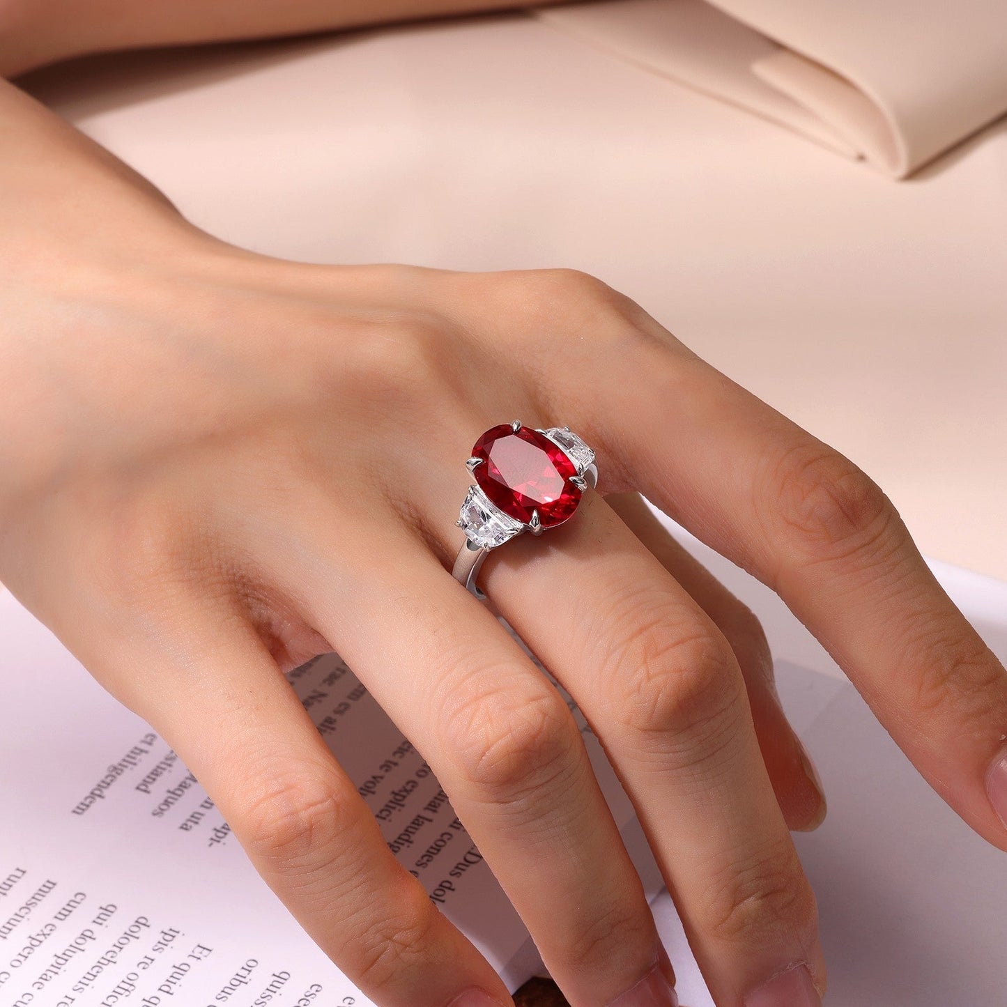 7 CTW Fancy Lab-Grown Sapphire Three-Stone Ring