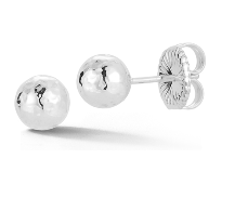 JAI Sterling Silver Hammered 7.5mm Ball Stud Earring