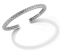 JAI Sterling Silver 5.5mm Latice Bangle