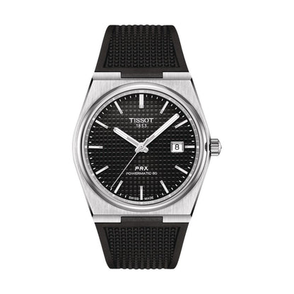Tissot PRX Automatic Powermatic 80 40mm Black Dial on Silicon Strap Men's Watch