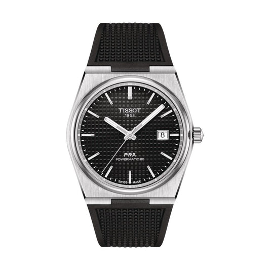 Tissot PRX Automatic Powermatic 80 40mm Black Dial on Silicon Strap Men's Watch