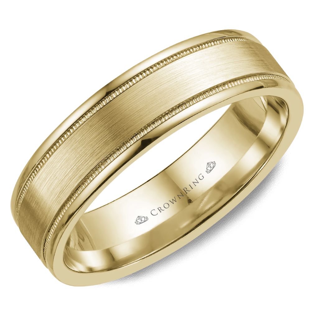CrownRing 6MM Wedding Band with Milgrain Detailing