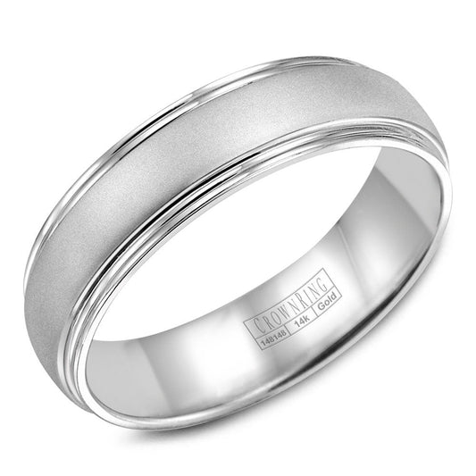 CrownRing 6MM Wedding Band with Sandblast Center WB-6921