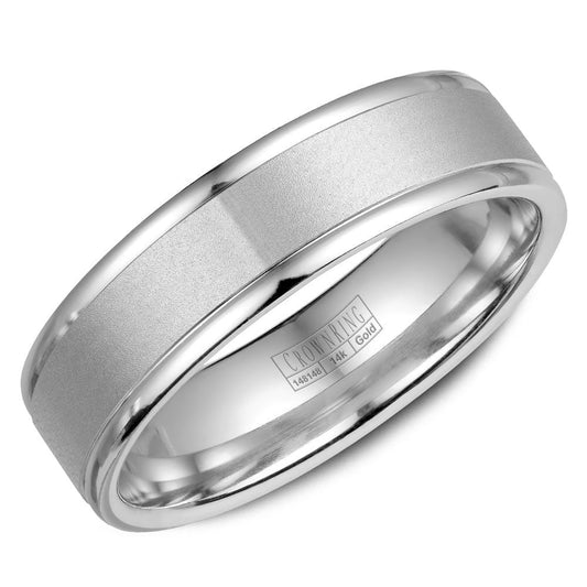 CrownRing 6MM Wedding Band with Sandblast Center WB-6925