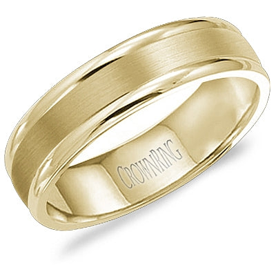 CrownRing 6MM Wedding Band with Sandblast Center WB-6925