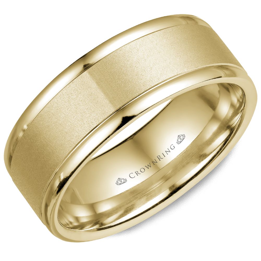 CrownRing 8MM Wedding Band with Sandblast Center WB-7134