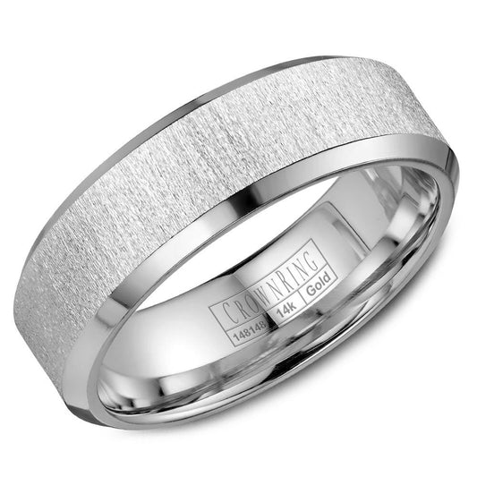 CrownRing 7MM Wedding Band with Sandblast Center WB-8050