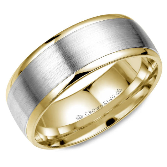 CrownRing 8MM Wedding Band with Brushed Center WB-8131-M10