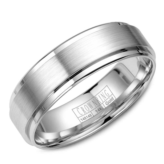 CrownRing 6MM Wedding Band with Brushed Center WB-9034