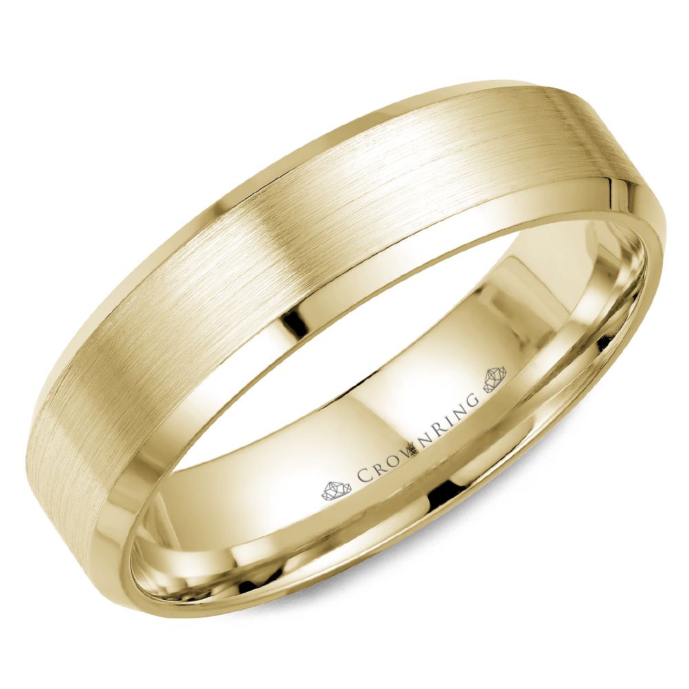 CrownRing 6MM Wedding Band with Brushed Center WB-7007