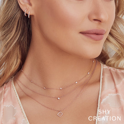 0.05CT 14K R/G DIAMOND BEZEL NECKLACE
