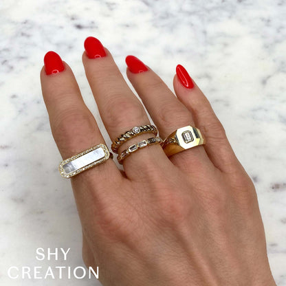 0.35CT 14K Y/G DIAMOND BAGUETTE BEZEL BAND