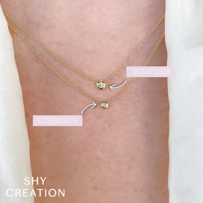 0.05CT 14K R/G DIAMOND BEZEL NECKLACE
