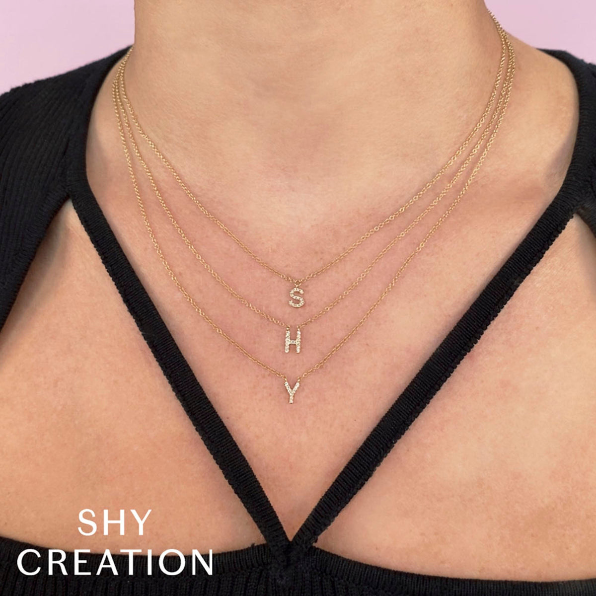 0.03CT 14K W/G DIAMOND NECKLACE - INITIAL T