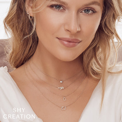 0.07CT 14K R/G DIAMOND LOVE KNOT CIRCLE NECKLACE