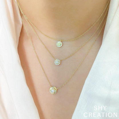 0.05CT 14K Y/G DIAMOND CIRCLE NECKLACE
