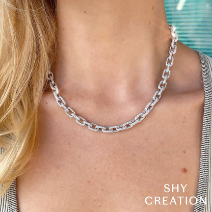 17.25CT DIAMOND PAVE LINK NECKLACE
