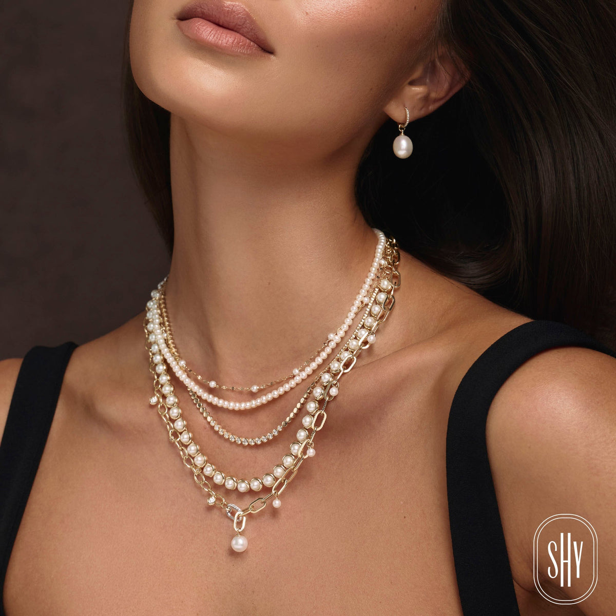 0.06CT 14K Y/G DIAMOND & CULTURED PEARL EARRING