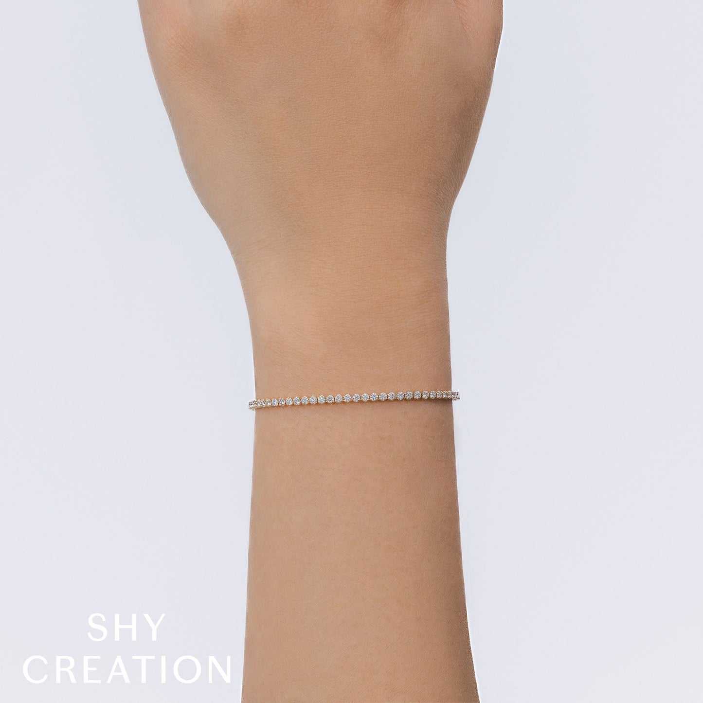 1.91CT 14K Y/G DIAMOND TENNIS BRACELET