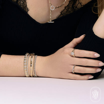 0.09CT 14K Y/G DIAMOND BANGLE