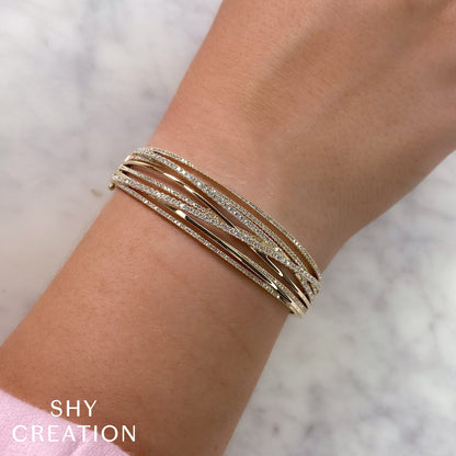 1.64CT 14K W/G DIAMOND BRIDGE BANGLE