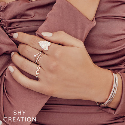 14K Rose Gold Diamond Band