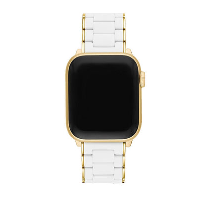 Michele White and Gold-Tone Silicone-Wrapped Bracelet Apple Watch Band - MS20GN246100