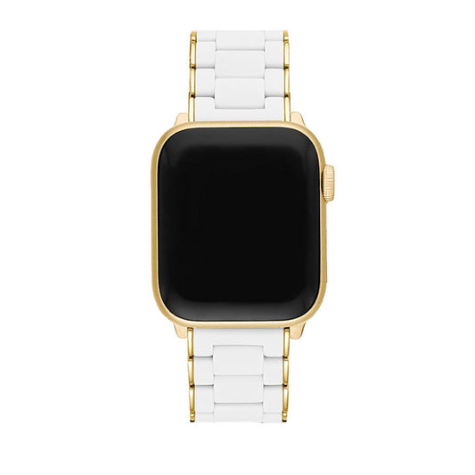 Michele White and Gold-Tone Silicone-Wrapped Bracelet Apple Watch Band - MS20GN246100