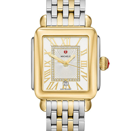 Michele Deco Madison Two-Tone 18K Gold Diamond Dial Watch - MWW06T000147