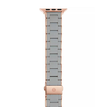 Michele Grey and Pink Gold-Tone Silicone-Wrapped Bracelet Apple Watch Band - MS20GN767020