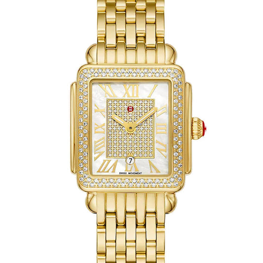 Michele Limited Edition Deco Madison Mid 18K Gold-Plated Diamond Watch - MWW06G000038
