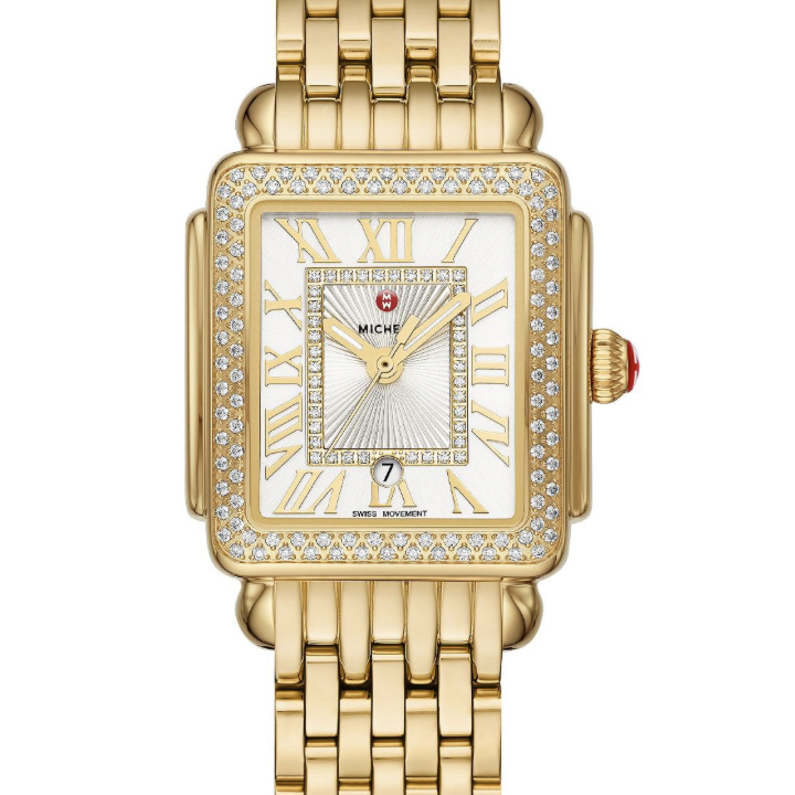 Michele Deco Madison Mid Gold Diamond Watch- MWW06G000003