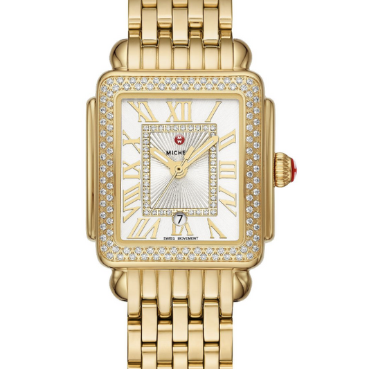 Michele Deco Madison Mid Gold Diamond Watch- MWW06G000003